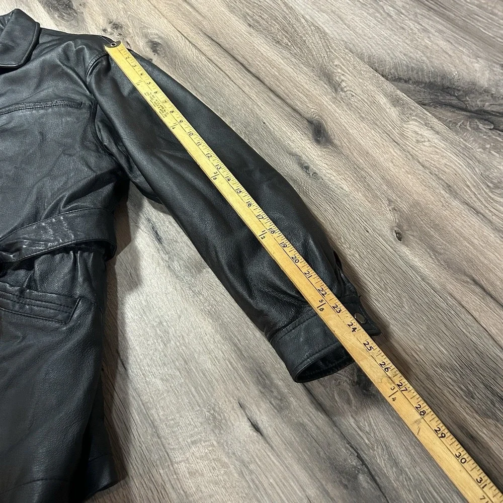 Vintage 1990s Black Soft Leather Pocketed‎ Jacket WILSONS Mens Small. Classic